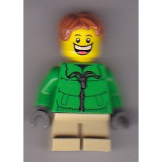 cty328 Winter Jacket Zipper, Tan Short Legs, Dark Orange Short Tousled Hair 